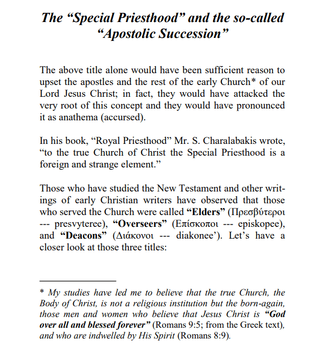 A page of text with the words " apostolic succession ".