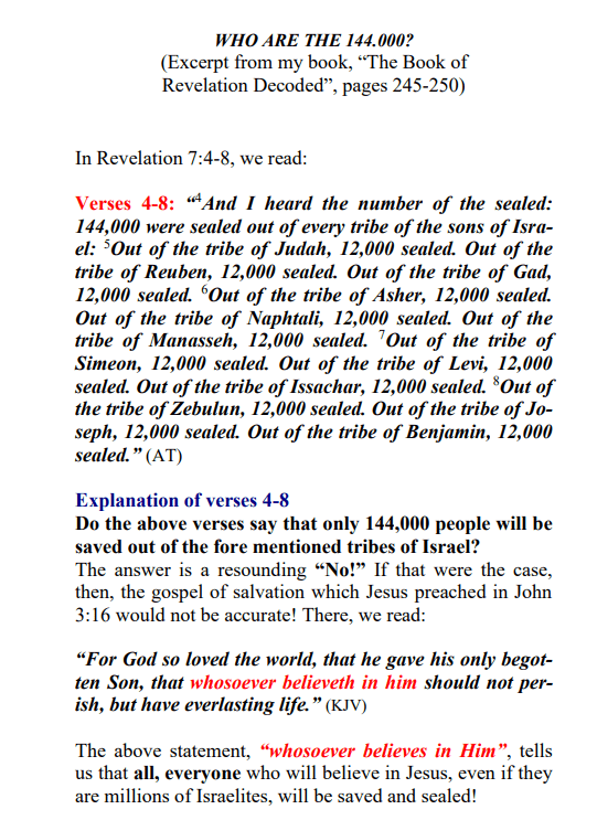 A page of the bible with verses and an explanation.